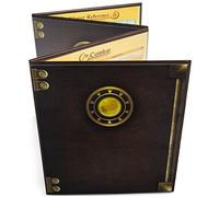 Stratagem The Master's Tome Écran GM personnalisable à 4 panneaux avec inserts gratuits - Effaceur à sec, donjon et accessoire Game Master pour les campagnes RPG de table (marron)