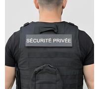 STRATE GEAR Pack Identification Bandeau Dos Sécurité Privée | Module Poitrine + Dos | Fixation Renforcé | Conforme Décret 2024 PVC Haute Résistance Fixation Scratch Noir - Equipement Securite