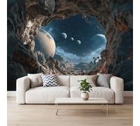 Strates Rocheuses Nébuleuse Planètes Papier Peint Mural 150 x 105 cm | Sci-Fi Univers Espace Papier Peint Panoramique Photo pour Salon Chambre et Espace Enfant Bureau Salle à Manger