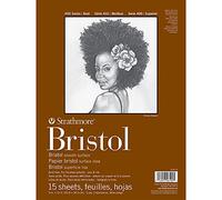 Strathmore 400 Series Bristol Bloc de papier lisse, relié à bande adhésive, 22,9 x 30,5 cm, 15 feuilles (2 plis) - Papier d'artiste pour adultes et étudiants - Marqueurs, stylo et encre