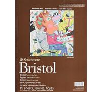 Strathmore 400 Series Bristol, vélin double épaisseur, 27,9 x 35,6 cm, 15 feuilles, blanc