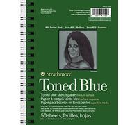 Strathmore Bloc de papier à croquis 400 tons bleus, 14 x 21 cm, 36,3 kg/118 g/m², sans acide, 50 feuilles