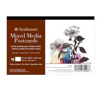 Strathmore Mixed Media Postcards, 15 Blank 4x6 inch Postcards Ready to Paint and Send (704-8)