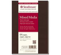 Strathmore Pro-Art Journal à Couverture Souple pour Supports Mixtes 14 x 20,3 cm, 32 Feuilles, Papier, Blanc, 14 x 8,5 cm