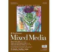 STRATHMORE Série 400 - Bloc Mixed Media 15 feuilles 27.9 x 35.5 cm - 300g/m² - Vélin