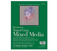 STRATHMORE Série 400 recyclé - Bloc Mixed Media 15 feuilles 22.8 x 30.5 cm - 300g/m² - Ton gris