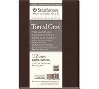 STRATHMORE Série 400 recyclé - Carnet croquis 56 feuilles 14 x 20.3 cm couverture souple - 118g/m² - Ton gris