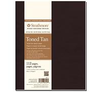 STRATHMORE Série 400 recyclé - Carnet croquis 56 feuilles 19.6 x 24.7 cm couverture souple - 118g/m² - Ton brun clair