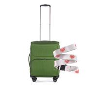 Stratic Bendigo Light+ - Valise à roulettes avec sangle de valise - Coque souple - Valise de voyage à roulettes - Serrure TSA - 4 roulettes - Extensible - Taille S - Vert, vert, S+, Taille S +