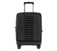 Stratic Novium 4 roulettes Trolley de cabine S 55 cm Compartiment pour ordinateur portable avec soufflet d'extension noir