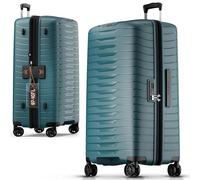 Stratic Novium 4 roulettes Trolley L 77 cm avec soufflet d'extension bleu pétrole