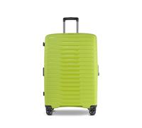 Stratic NOVIUM Valise rigide à 4 roues, serrure à combinaison TSA, extensible, en polypropylène, doublure intérieure en PET recy vec ou sans poche avant (vert citron, L sans poche avant)