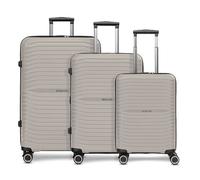 Stratic Shine 4 roulettes Set de valises 3 pièces avec soufflet d'extension beige