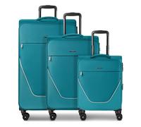 Stratic taska 4 roues Set de valises 3 pièces avec soufflet d'extension bleu pétrole