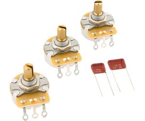 Stratocaster Split Shaft Potentiometer and Capacitor Kit 3-Pack