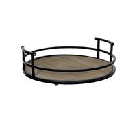 Stratton Home Decor Plateau, 40% métal, 60% MDF, noir, 30,5 x 30,5 x 8,3 cm (l x P x H)