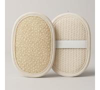 Strauss Home Lot de 2 éponges naturelles pour le corps en loofah - Éponge de douche écologique et biodégradable - Exfoliant doux pour homme et femme - Soin de bain et douche de qualité supérieure (2