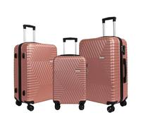 STRAVIA - Del - Set de 3 Valises (55/65 / 75 cm) - ABS Légères et Résistantes - Serrure à Code Sécurisée - 4 Roues Double Ultra Fluides - Candy Pink Rose - 55x36x24 / 65x44x26 / 76x50x28 cm