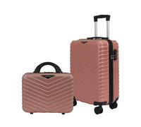 STRAVIA Valise Cabine 55 cm + Vanity 30 cm - Set Bagage à Main Avion - ABS légers et résistants Serrure à Code sécurisée 4 Roues Double Ultra fluides Candy Pink Rose 55 x 36 x 24 cm / 32 x 29 x 10 cm