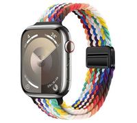 Stravo Bracelet Confort Slim Nylon Tressé Magnétique Apple Watch 38/40/41/42 mm Series 1-11 SE - Arc-en-ciel