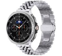 Stravo Bracelet montre acier inoxydable 5 rangs compatible Samsung Galaxy Watch 9/8 40/44 mm, Watch 8 Classic 46 mm - Argent