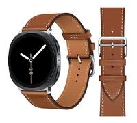 Stravo Bracelet montre cuir véritable fin compatible Samsung Galaxy Watch 9/8 40/44 mm, Watch 8 Classic 46 mm - Marron