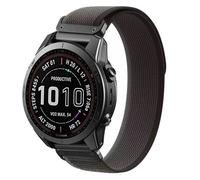 Stravo Bracelet montre nylon Trail Loop Garmin Fenix 9/9 Pro 8/8 Pro 7X/7X Pro 6X/6X Pro Enduro - 26mm - Noir/Gris