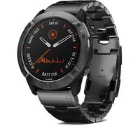 Stravo Bracelet titane Oracle luxe QuickFit 22 mm compatible Garmin Fenix 8/7/6 Pro/5 Plus, Epix Gen 2 - Premium - Noir