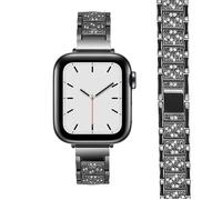 Stravo Luxe Narrow Diamond Bracelet - Apple Watch 42/41/40/38 mm, SE 1-3 / Série 11-1 - Élégant pour femme - Black