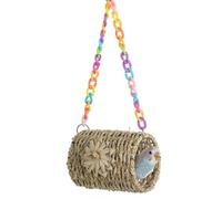 Straw Bird Nest Swing Hanging Parrot Hammock Tent Hideaway for Cage
