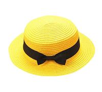 Straw Bowler Hat for Baby Girl Boy Cute Solid Roll Up Short Brim Sun Hats with Bowknot Panama Bucket Felt Cloche Caps Unisex Child Vintage Classic Round Caps