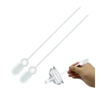 Straw Cleaning Brush - 24x2.1cm PE Long Handle Tool, Durable Double Pack, Ergonomic Design | Bottle Inside Outside Washer for Pacifier Cup Lid, Coffee Spouts, Narrow Openings, Easy Dirt Removal,