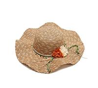 Straw Hat Big Brim Fisherman Hat Straw Woven Hat Flower Temperament All-Match Ladies Hat