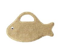 Straw Purse - Fish Shape Small Woven Beach Bag, Summer Clutch for Summer Vacation, Wedding, Prom, Outdoor Party Festival Coastal Travel Use, Handbag Fashion Accessory