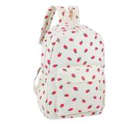 Strawberry Backpack | With Zipper Large Capacity Adjustable Strap Bag | Elementary Travel Book Back Packs For Middle High Senior Grade Strawberry Backpack Cute Large Capacity Nylon Adjustable Strap