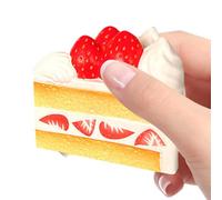 Strawberry Cake Squish, Inedible Cake Toy, Authentic Play Accessory Stress, Soft Sensory Fidget, Easy Fun Toy for Kids Adults Students Office Home Travel Birthday Party Gift