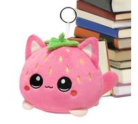 Strawberry Cat Peluche Courte en Peluche et polypropylène Coton, 10-20 cm Motif Animal Mignon pour, Filles, Femmes, décoration d'intérieur, Cadeau de Noël et d'anniversaire