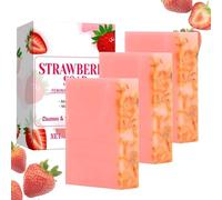 Strawberry Cleansing Face & Body Bar - Strawberry Soap,Strawberry Body Wash,Savon à la Fraise,Barre douche à la fraise, nettoie et revitalise la peau,Refreshing Strawberry Scent (3)
