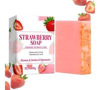 Strawberry Cleansing Face & Body Bar - Strawberry Soap,Strawberry Body Wash,Savon à la Fraise,Barre douche à la fraise, nettoie et revitalise la peau,Refreshing Strawberry Scent (1)
