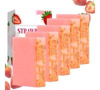 Strawberry Cleansing Face & Body Bar - Strawberry Soap,Strawberry Body Wash,Savon à la Fraise,Barre douche à la fraise, nettoie et revitalise la peau,Refreshing Strawberry Scent (5)