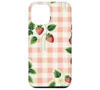 Strawberry Gingham Pattern Pink Plaid Cottagecore Aesthetic Coque pour iPhone 12 Pro Max