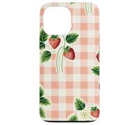 Strawberry Gingham Pattern Pink Plaid Cottagecore Aesthetic Coque pour iPhone 13 Pro Max