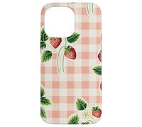 Strawberry Gingham Pattern Pink Plaid Cottagecore Aesthetic Coque pour iPhone 14 Pro Max