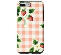 Strawberry Gingham Pattern Pink Plaid Cottagecore Aesthetic Coque pour iPhone 7 Plus/8 Plus