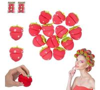 Strawberry Heatless Curlers, Foam Strawberry Overnight Shape Magic Hair Curls,Rollers Modeling Tool for Women, Red (36 pcs)