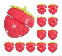 Strawberry Heatless Curlers, Strawberry Hair Rollers, Easy And Comfortable Hairstyling While Sleeping, for Volume and Heatless Curls Soft Sponge Curlers for Home and Travel Use (12PCS)