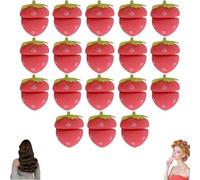 Strawberry Heatless Curlers, Strawberry Hair Rollers, Strawberrys Overnight Curls, Soft Sponge Hair Rollers, Overnight Curls Hairs Friendly Curling Tool for Women (18PCS)