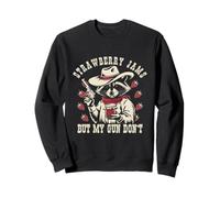 Strawberry Jam But My-Gun Don't Raccoon Feral Silly Unhinged Sweatshirt