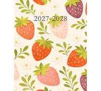 Strawberry Monthly Planner 2027-2028: Floral Pattern Calendar for Women, Cottagecore Fruit Theme, 24-Month Agenda