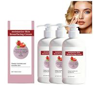 Strawberry Skin Resurfacing Cream - Lotion hydratante pour les jambes de fraise et la peau de poulet, Crème visage éclairante, Crème hydratante quotidienne pour les peaux rugueuses et bossées (3)